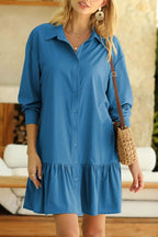 Women's Fashion Loose Button Down Shirt Dress