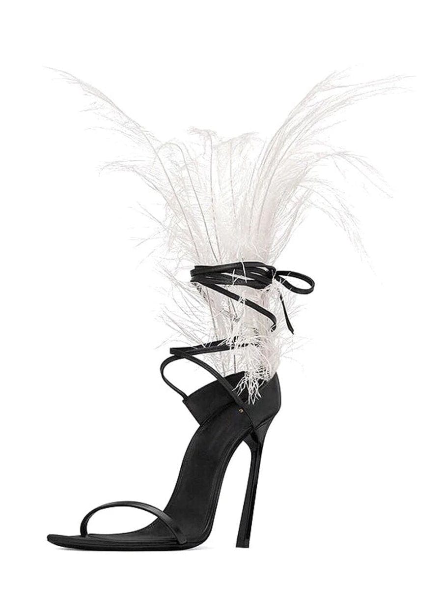 Bailey Feather Gladiator Thin Heel