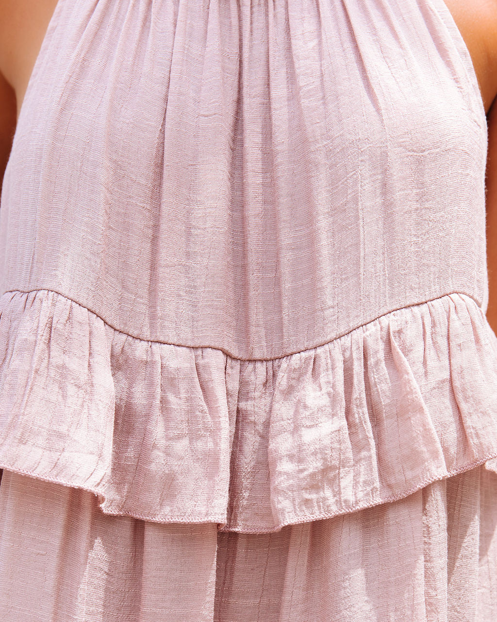 Baise Pocketed Tiered Mini Dress Mauve