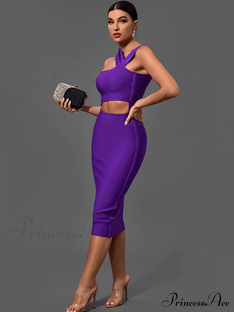 Bandage Dresses for Women Purple Bodycon Dress