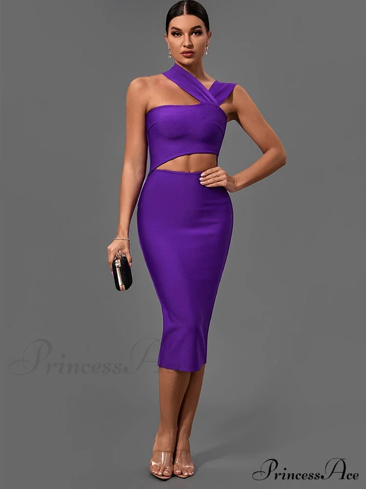 Bandage Dresses for Women Purple Bodycon Dress