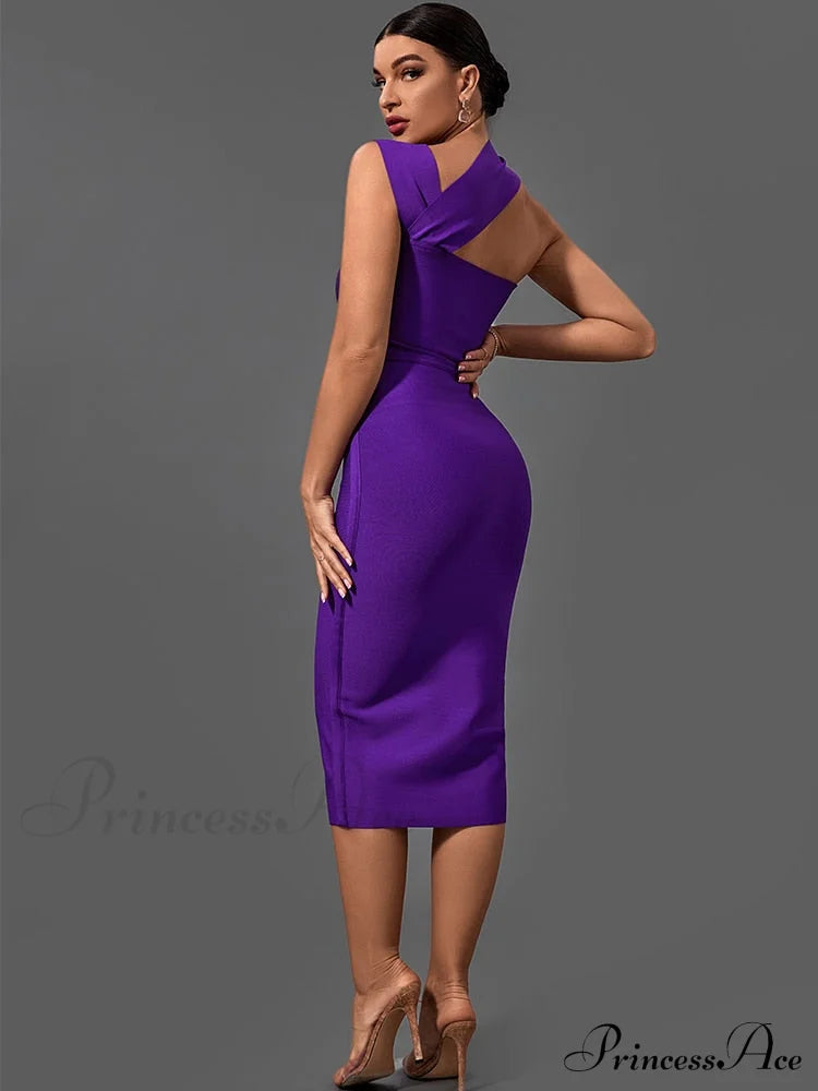 Bandage Dresses for Women Purple Bodycon Dress