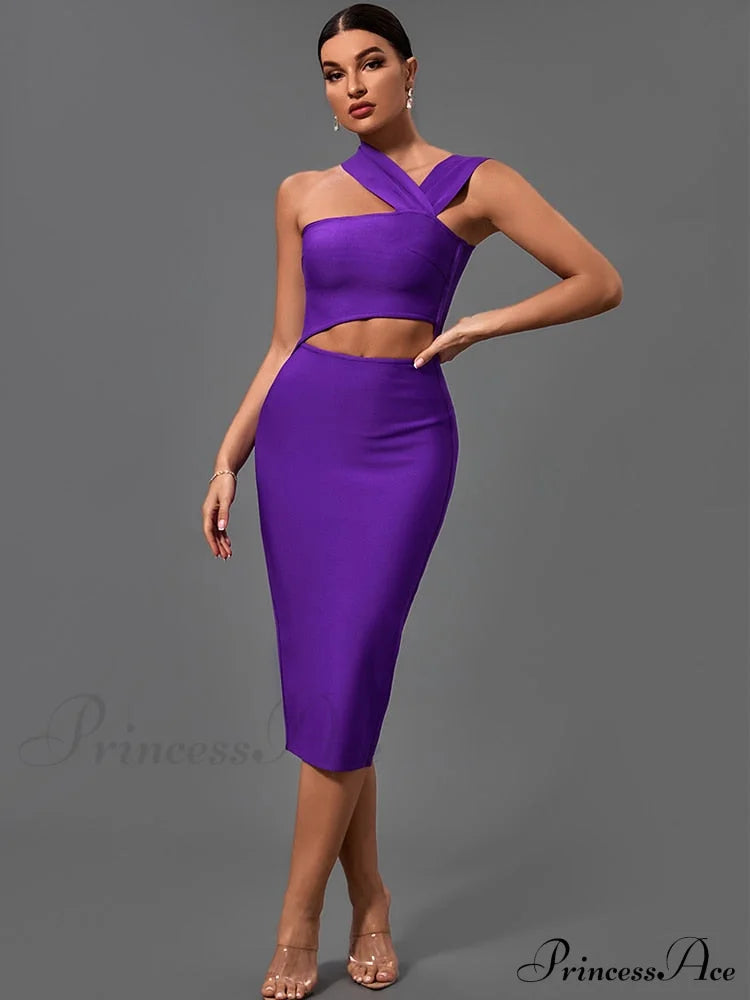 Bandage Dresses for Women Purple Bodycon Dress