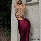 Bandage Spaghetti Strap Maxi Dress