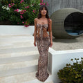Bandeau Skirt Cover Three Piece Swimsuit