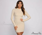 Basic Babe Ribbed Charming Knit Mini Dress