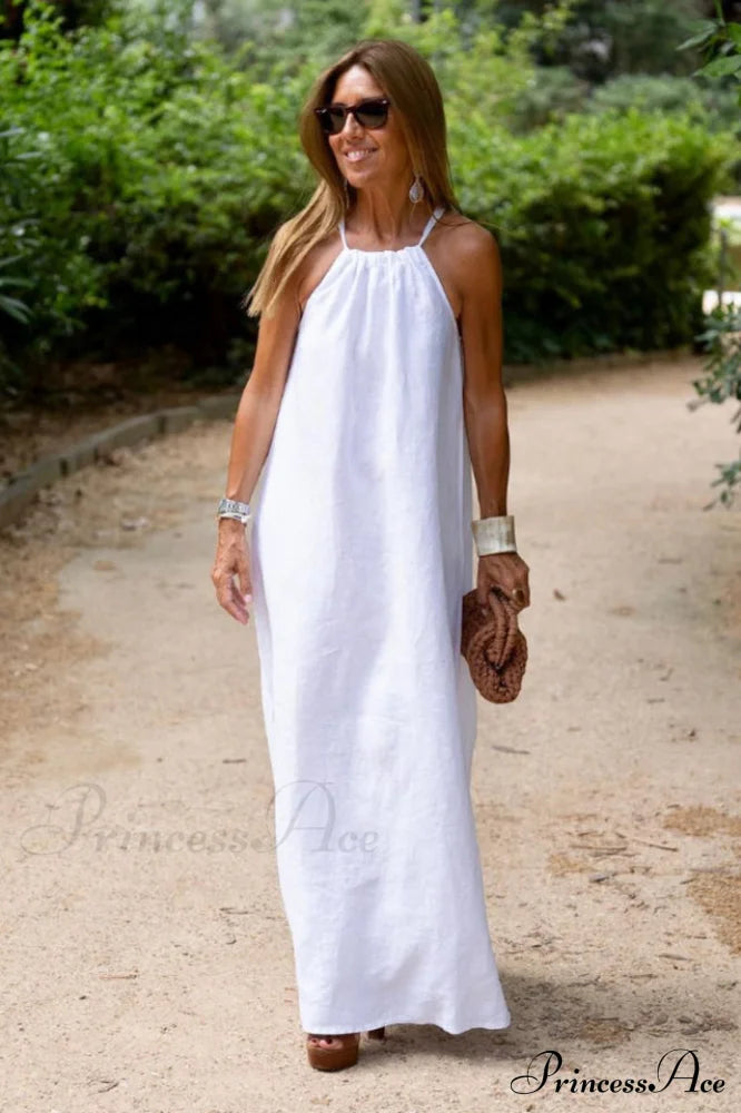 Basic Casual Stylish Outdoor Halter Dress