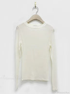 Basic Summer Breathable Long Sleeve Thin Knit Top