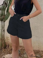 Basic Wash Straight Trendy Boyfriend Short