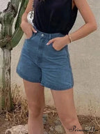 Basic Wash Straight Trendy Boyfriend Short