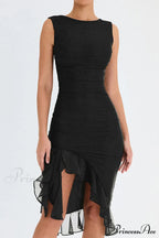 Bay Leaf Stylish Ruffle Midi Dress