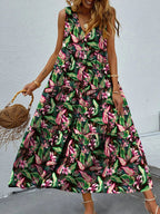 Catherine Statement Sleeveless Floral V Neck Maxi Dress Evening Wear Edit
