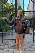 Weathered Leather Flight Jacket
