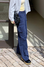 Textured Cargo Bootcut Casual Jeans