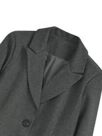 Chic Retro Herringbone Fleece-Blend Blazer