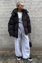 Heavy Duty Zipped Hooded Puffer Jacket