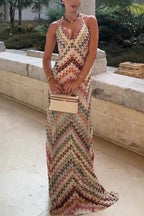 Bodycon Position Print Slim Party Chic Boho Dress
