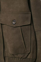Faux Suede Removable Neckline Jacket