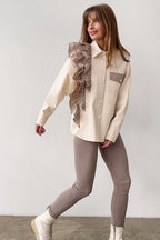Asymmetric Color Block Blouse
