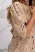 Embroidery texture patchwork suit