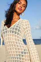 Hollow Knit Beach Cover Up