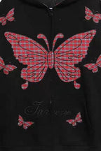 Gothic Butterfly Print Hoodie