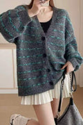 Plus Size Striped Knit Sweater