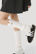 Button Knit Foldover Leg Warmers