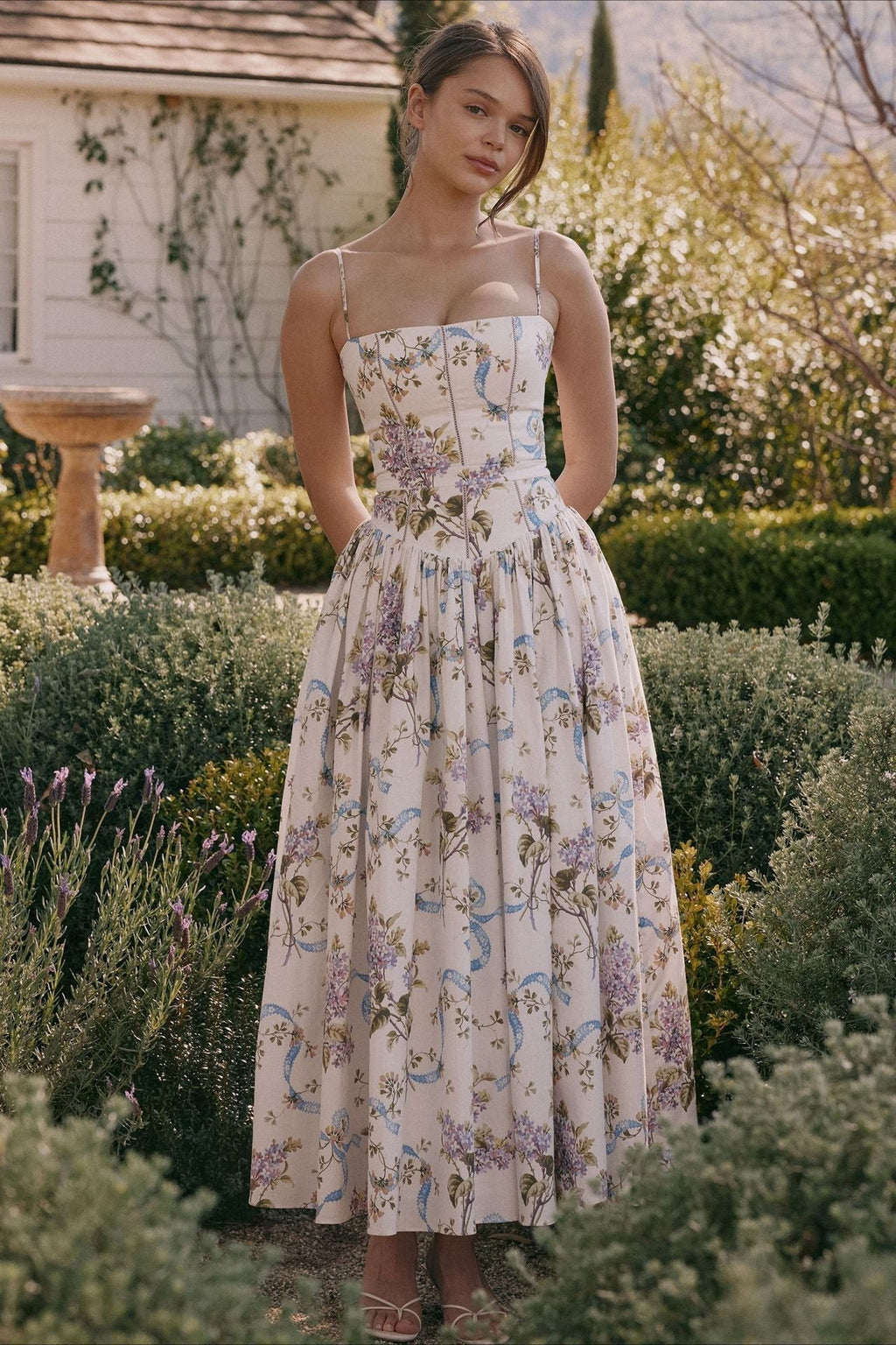 Romantic Tiered  A-Line Floral Dress