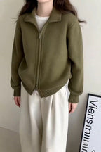 High Neck Double Zip Sweater