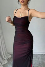 Vacation Mesh A-Line Maxi Dress