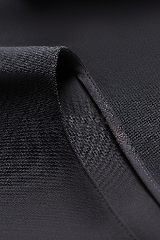 Black Sleeveless Pleat Detail Top