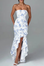 Lindsay Exclusive Off Shoulder Maxi Dress with a Slim Fit and Irregular Hem Elevated Occasion Wear