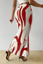Zebra Print High Waist Bodycon Mermaid Maxi Skirt