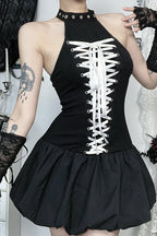 Black Bubble Gothic Dress