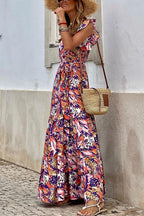 Sleeveless V Neck Swing Dress