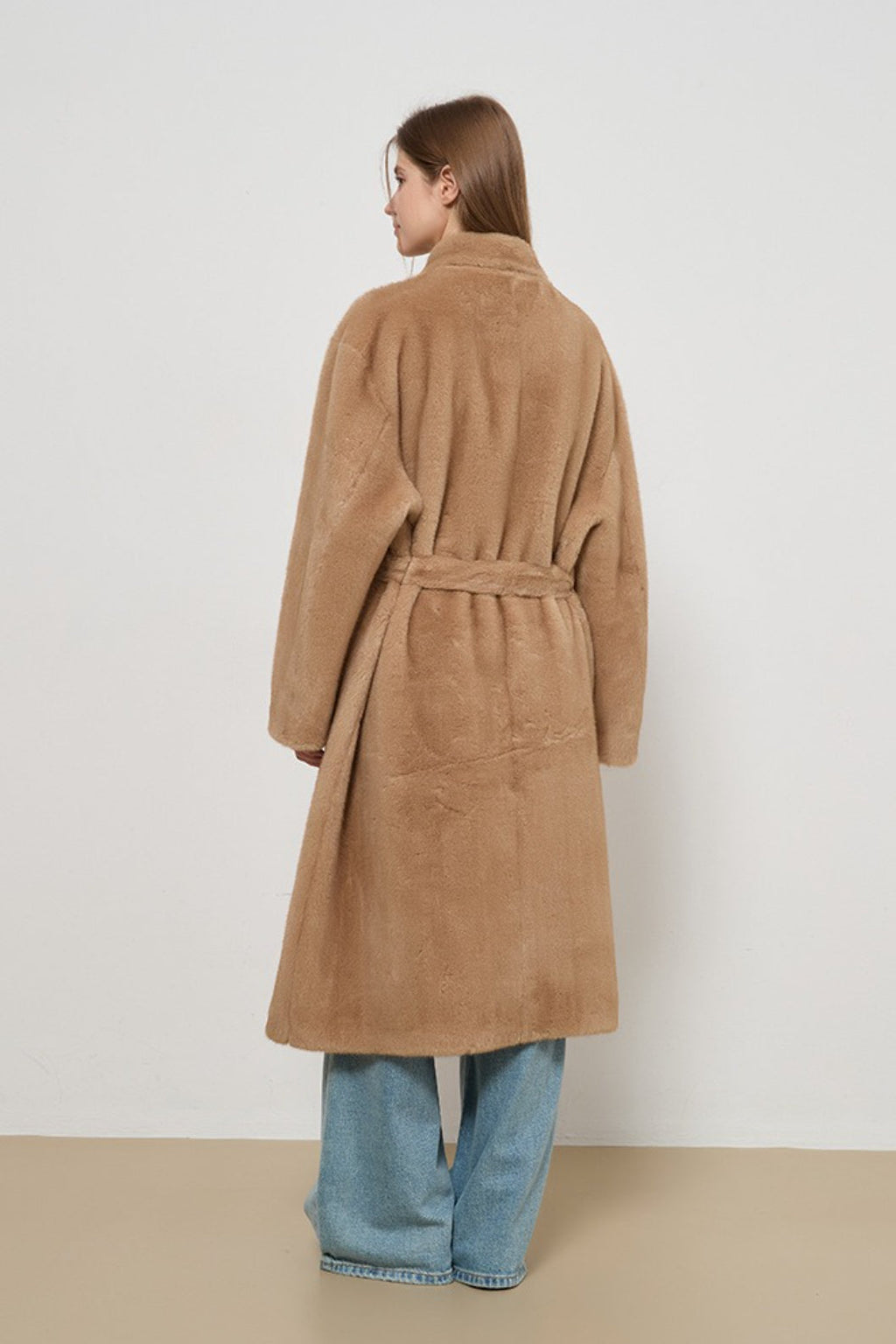 Luxe Faux Fur Tweed Long Elegant Lady Overcoat