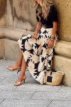 Elastic waist long skirt