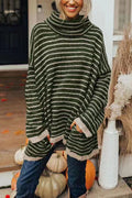 PERFECT TIMING STRIPE POCKETED TUNIC SWEATER