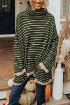PERFECT TIMING STRIPE POCKETED TUNIC SWEATER
