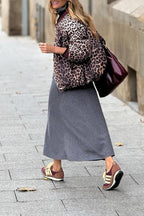 Reversible leopard print baseball jersey