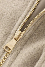 Zipper Pocket Lapel Short Jacket