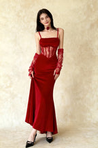 Velvet Lace Maxi Dress