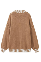 Loose and Slim Soft Long-sleeved Stitched Knit Sweater