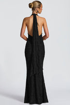 Tie Up Ruched Bodycon Party Dress