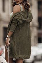 Curved Braid Pocket Cardigan Sweater