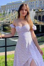 Chic Strapless Cowl Back Floral Dress