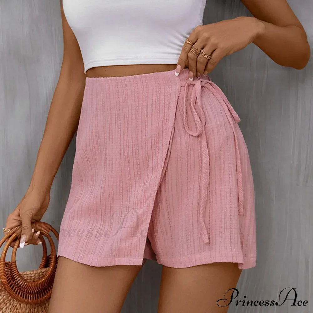 Beach Skirt Casual Zippered High Waisted Textured Short
