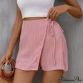 Beach Skirt Casual Zippered High Waisted Textured Short