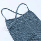 Beachwear Knit Sexy Spaghetti Strap Strapless Backless Lace Up Female Slip Holiday Club Bodycon Dress